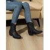 imageGLOBALWIN Womens Mid Calf The Western Cowboy Boots Fashion Cowgirl Boots For Women Low HeelBlack