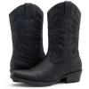 imageGLOBALWIN Womens Mid Calf The Western Cowgirl Boots Fashion Cowboy Boots For Women Chunky Low HeelBlack