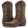 imageGLOBALWIN Womens Mid Calf The Western Cowgirl Boots Fashion Cowboy Boots For Women Chunky Low HeelBrown