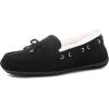 imageGLOBALWIN Womens Moccasins Shoes Winter Indoor Outdoor Faux Fur Lined Slippers1916black