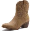 imageGLOBALWIN Womens Mid Calf The Western Cowboy Boots Fashion Cowgirl Boots For Women Low Heel22yy10 Kahki