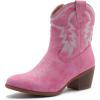 imageGLOBALWIN Womens Mid Calf The Western Cowboy Boots Fashion Cowgirl Boots For Women Low Heel22yy10 Pink