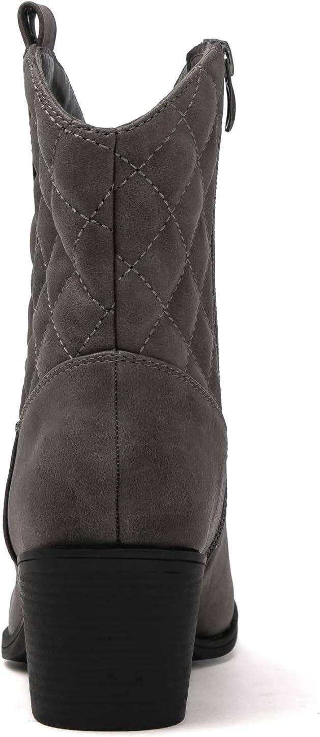 imageGLOBALWIN Womens The Western Wear Fashion Cowboy Cowgirl Free Birds Country Concert Disco Outfits Low Heel Walking Boots For Ladies19yy16 Grey2