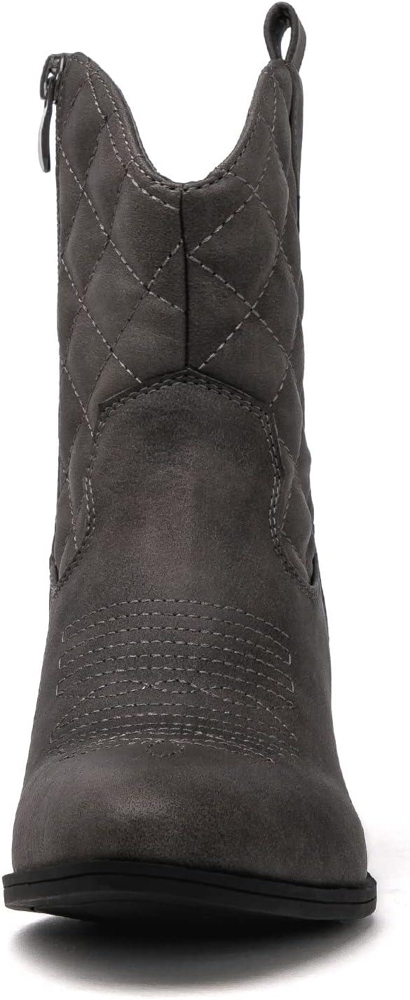imageGLOBALWIN Womens The Western Wear Fashion Cowboy Cowgirl Free Birds Country Concert Disco Outfits Low Heel Walking Boots For Ladies19yy16 Grey2