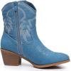 imageGLOBALWIN Womens Mid Calf The Western Cowboy Boots Fashion Cowgirl Boots For Women Low Heel22yy10 Denim Blue