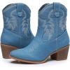 imageGLOBALWIN Womens Mid Calf The Western Cowboy Boots Fashion Cowgirl Boots For Women Low Heel22yy10 Denim Blue