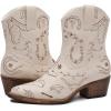 imageGLOBALWIN Womens Western Charm Cowgirl Boots Mid Calf Comfy Cowboy Boots For Women With Pointed Toe23yy15 Beige