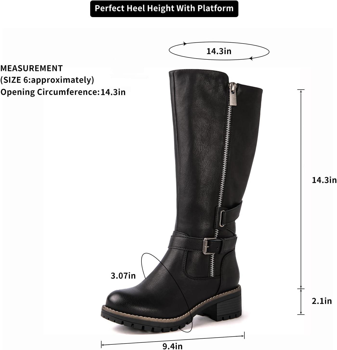 imageGLOBALWIN Womens Knee High Boots Tall Fashion Riding Boots For Women With Side Zipper Chunky Low Heel19yy15 Camel2