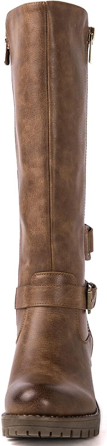 imageGLOBALWIN Womens Knee High Boots Tall Fashion Riding Boots For Women With Side Zipper Chunky Low Heel19yy15 Camel2