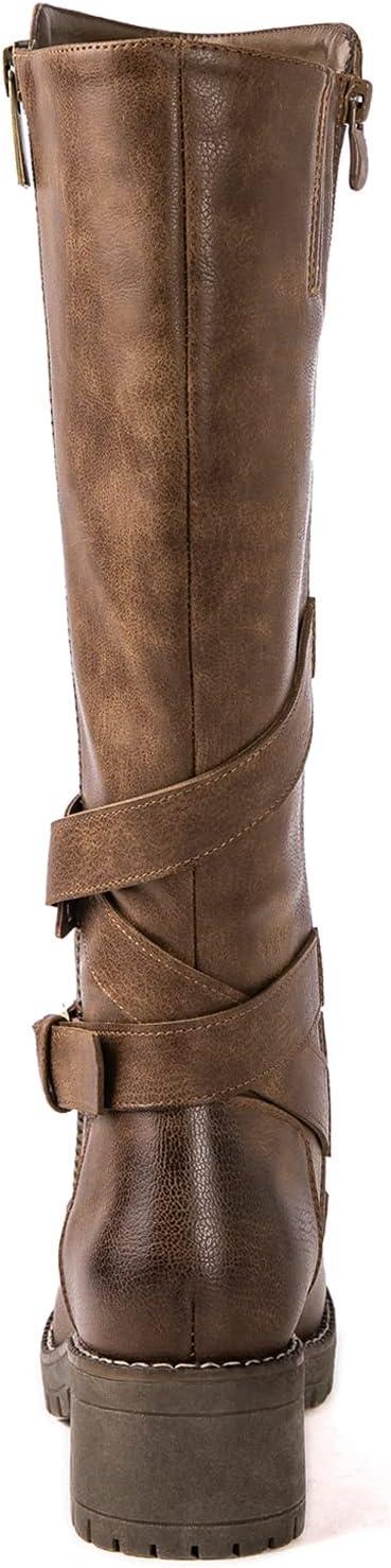 imageGLOBALWIN Womens Knee High Boots Tall Fashion Riding Boots For Women With Side Zipper Chunky Low Heel19yy15 Camel2