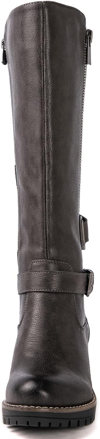 imageGLOBALWIN Womens Knee High Boots Tall Fashion Riding Boots For Women With Side Zipper Chunky Low Heel19yy15 Grey2