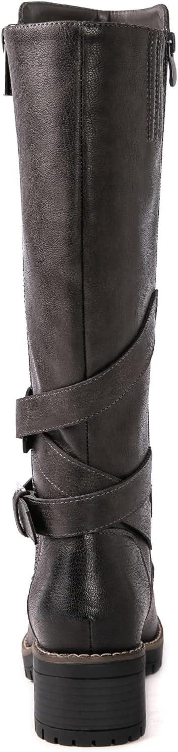 imageGLOBALWIN Womens Knee High Boots Tall Fashion Riding Boots For Women With Side Zipper Chunky Low Heel19yy15 Grey2