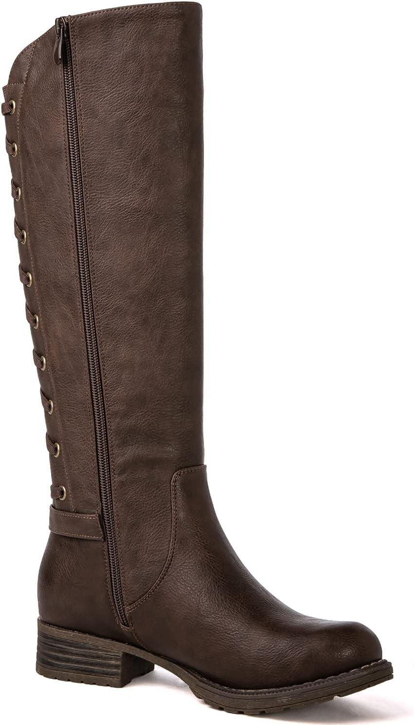 imageGLOBALWIN Womens Quilted Knee High Fashion Boots Strappy Boots For Women21yy10 Brown5