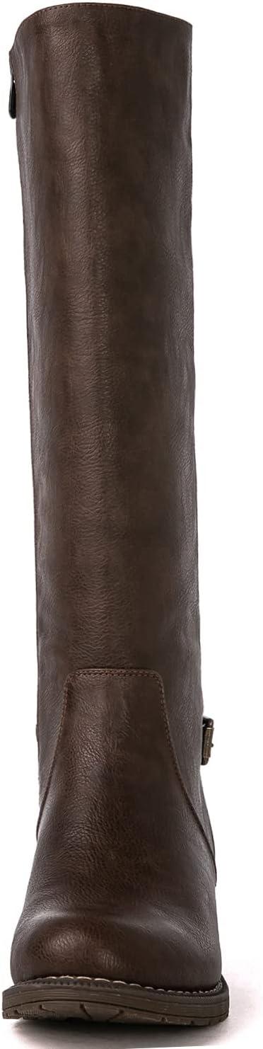 imageGLOBALWIN Womens Quilted Knee High Fashion Boots Strappy Boots For Women21yy10 Brown5