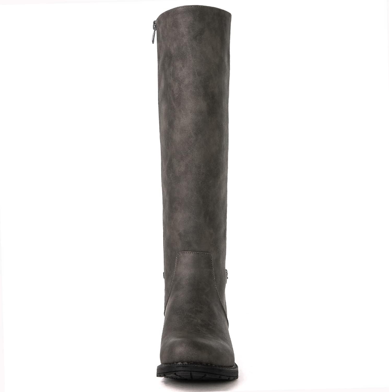 imageGLOBALWIN Womens Quilted Knee High Fashion Boots Strappy Boots For Women21yy10 Grey5