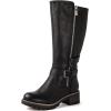 imageGLOBALWIN Womens Knee High Boots Tall Fashion Riding Boots For Women With Side Zipper Chunky Low Heel19yy15 Black2