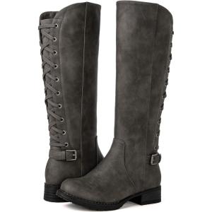 imageGLOBALWIN Womens Quilted Knee High Fashion Boots Strappy Boots For Women21yy10 Grey5