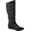 imageGLOBALWIN Womens KneeHigh Fashion Boots Wide Calf Flat Dressy Fall Winter Fashion Boots For Women22yy01 Black