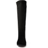 imageGLOBALWIN Womens KneeHigh Fashion Boots Wide Calf Flat Dressy Fall Winter Fashion Boots For WomenBlack