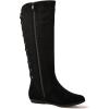 imageGLOBALWIN Womens KneeHigh Fashion Boots Wide Calf Flat Dressy Fall Winter Fashion Boots For WomenBlack