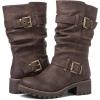 imageGLOBALWIN Womens Mid Calf Dress Boots Biker Motorcycle Riding Boots Women For Women21yy08brown
