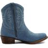imageGLOBALWIN Womens Mid Calf The Western Cowboy Boots Fashion Cowgirl Boots For Women Low HeelDenim Blue