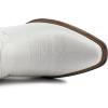 imageGLOBALWIN Womens Mid Calf The Western Cowboy Boots Fashion Cowgirl Boots For Women Low HeelWhite