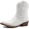 imageGLOBALWIN Womens Mid Calf The Western Cowboy Boots Fashion Cowgirl Boots For Women Low HeelWhite