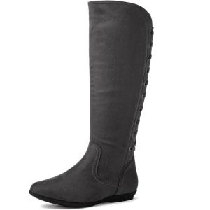 imageGLOBALWIN Womens KneeHigh Fashion Boots Wide Calf Flat Dressy Fall Winter Fashion Boots For Women22yy02 Grey