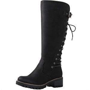 imageGLOBALWIN Womens Lace Up Back Knee High Fashion Boots19yy29black