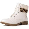 imageGLOBALWIN Womens Combat Boots Dressy Lace Up Ankle Boots For Women Low Heel1815 White