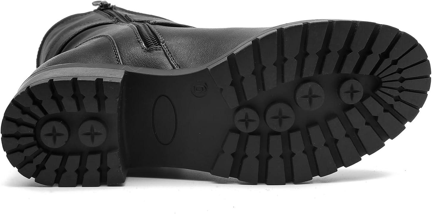 imageGLOBALWIN Womens Biker Boots Black GWW21YY13 Ankle Boots Bootie Zip Closure Block Heel AllDay Comfort Versatile Ethically Made21yy13 Distressed Silver