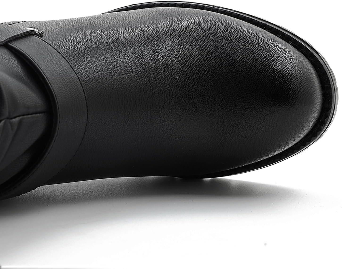 imageGLOBALWIN Womens Biker Boots Black GWW21YY13 Ankle Boots Bootie Zip Closure Block Heel AllDay Comfort Versatile Ethically Made21yy13black