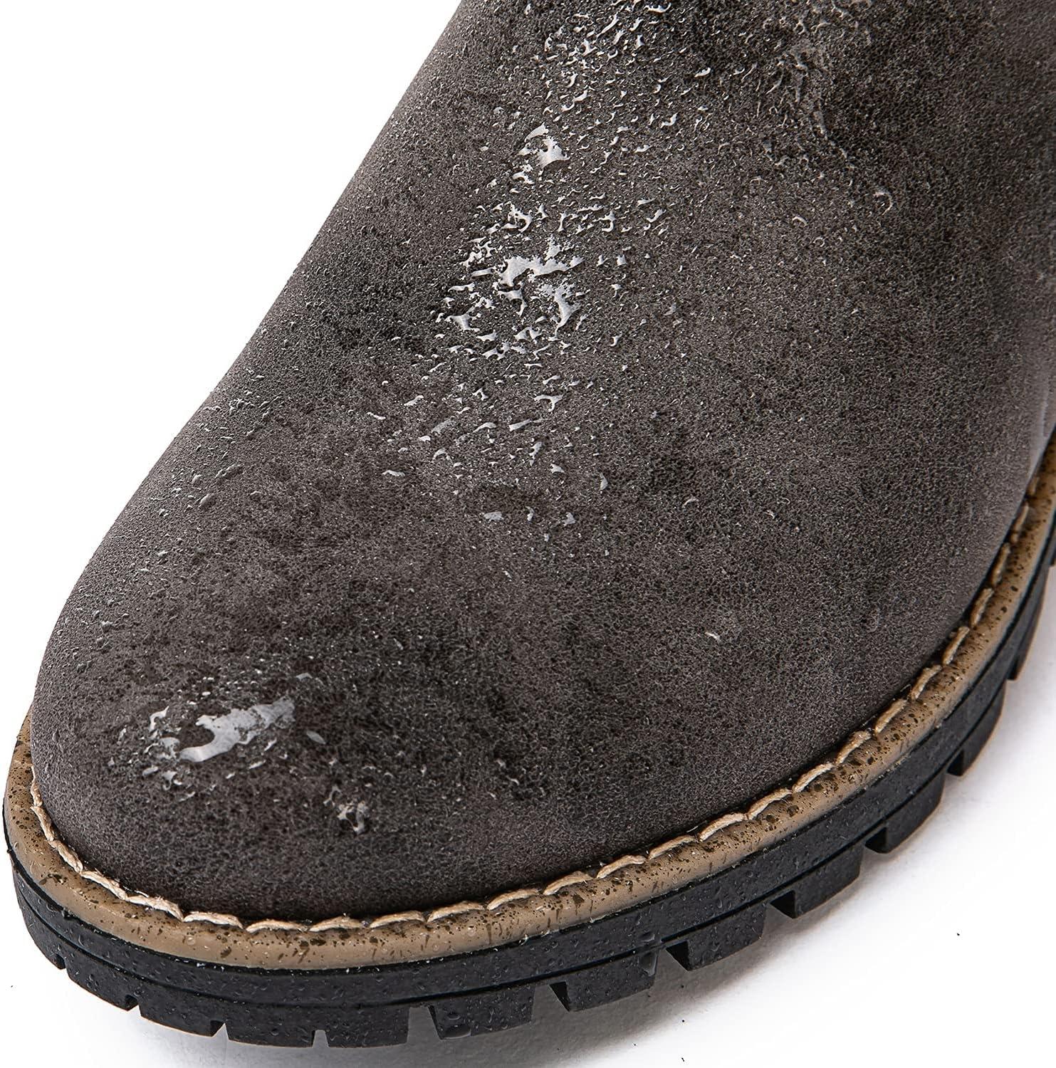 imageGLOBALWIN Womens Biker Boots Black GWW21YY13 Ankle Boots Bootie Zip Closure Block Heel AllDay Comfort Versatile Ethically Made21yy13grey