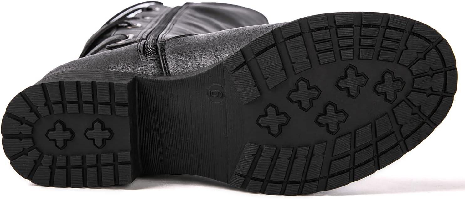 imageGLOBALWIN Womens Quilted Knee High Fashion Boots Strappy Boots For Women21yy10 Black4