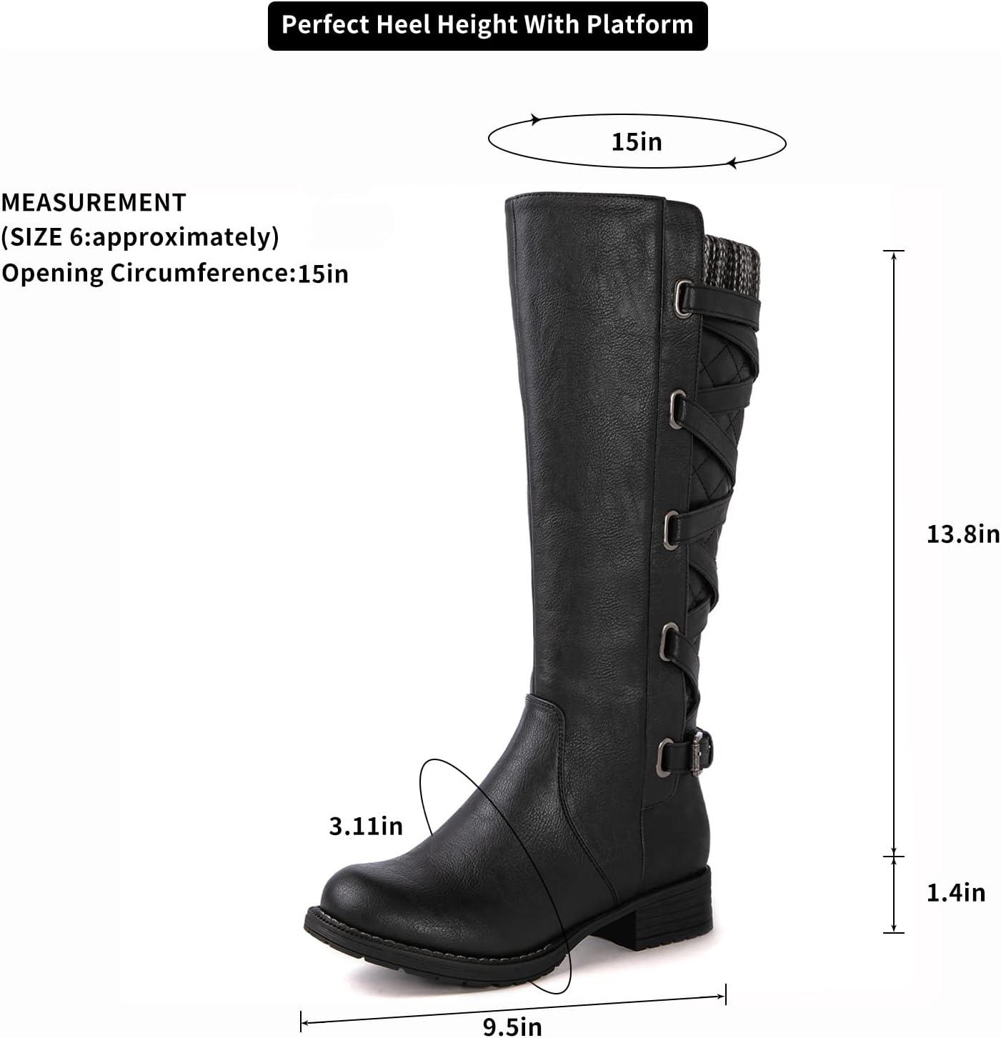 imageGLOBALWIN Womens Quilted Knee High Fashion Boots Strappy Boots For Women21yy10 Black4