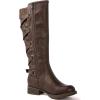 imageGLOBALWIN Womens Quilted Knee High Fashion Boots Strappy Boots For Women21yy10 Brown4