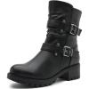 imageGLOBALWIN Womens Biker Boots Black GWW21YY13 Ankle Boots Bootie Zip Closure Block Heel AllDay Comfort Versatile Ethically Made21yy13black