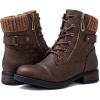 imageGLOBALWIN Womens Ankle Booties Fashion Combat Boots Fall Boots For Women Comfortable Low Heel2121brown