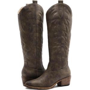 imageGLOBALWIN Womens The Western Cowboy Cowgirl Embroidered Knee High Boots23yy1212 Brown