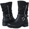 imageGLOBALWIN Womens Fall Fashion Biker Boots Mid Calf Boots For Women Low Heel18yy05 Black