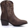imageGLOBALWIN Womens Mid Calf The Western Cowboy Boots Fashion Cowgirl Boots For Women Low Heel22yy10 Brown