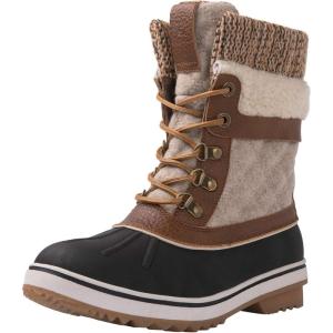imageGLOBALWIN Womens Waterproof Winter Boots Snow Boots For Women1910 BrownBeige