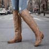imageGLOBALWIN Womens Cowboy Western Fashion Over The Knee Thigh High Cowgirl Boots Low Heel23yy08 Camel