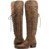 imageGLOBALWIN Womens Cowboy Western Fashion Over The Knee Thigh High Cowgirl Boots Low Heel23yy08 Camel