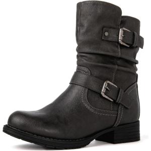 imageGLOBALWIN Womens Fur Booties Fashion Combat Ankle Boots For Women17yy12grey