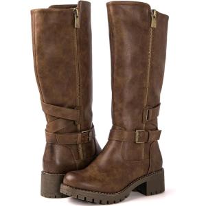imageGLOBALWIN Womens KneeHigh Riding Boots Tall Fashion Boots with Chunky Low Heel ampamp Side Zipper Everyday Wear Casual Boots For Women19yy15 Camel2