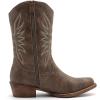 image:imageGLOBALWIN Black Cowboy Boots For Women Cowgirl Boots With Low Heel Comfortable Embroidered Western Boots Snip Toe MidCalf BootsBrown