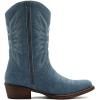 image:imageGLOBALWIN Black Cowboy Boots For Women Cowgirl Boots With Low Heel Comfortable Embroidered Western Boots Snip Toe MidCalf BootsDenim Blue