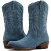image:imageGLOBALWIN Black Cowboy Boots For Women Cowgirl Boots With Low Heel Comfortable Embroidered Western Boots Snip Toe MidCalf BootsDenim Blue